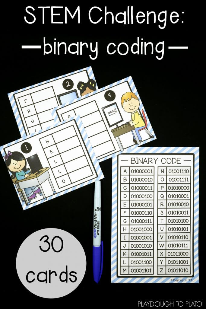 Awesome STEM challenge for kids - write binary code!