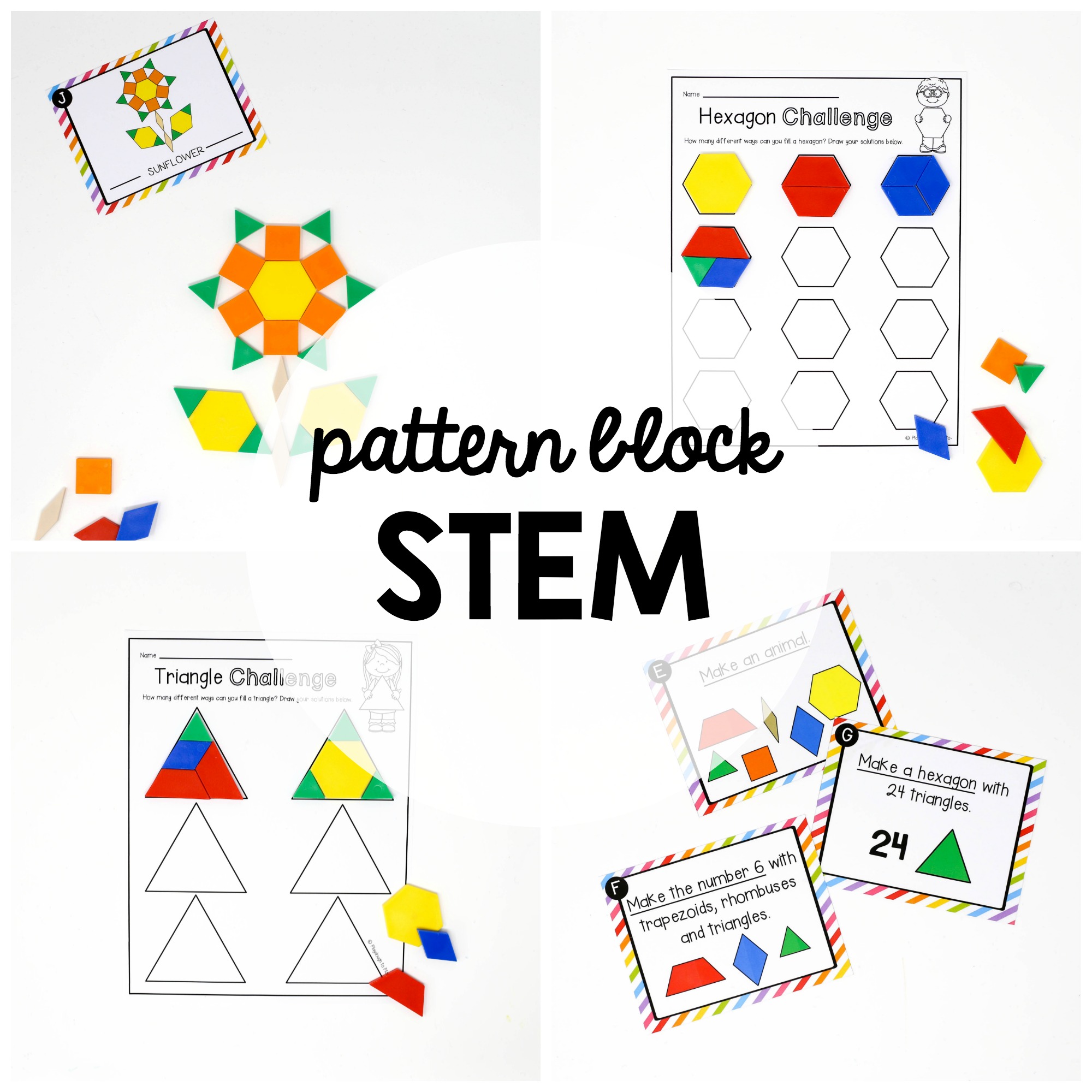 Stem Challenge Pattern Blocks Playdough To Plato