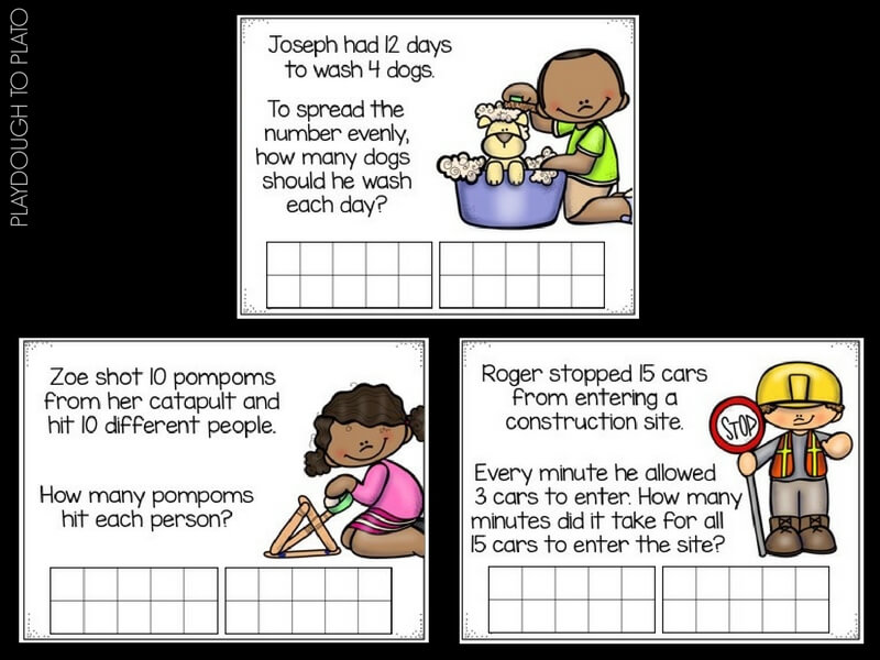Grab these free word problems for division, and while you're there download cards for addition, subtraction and multiplication, too!