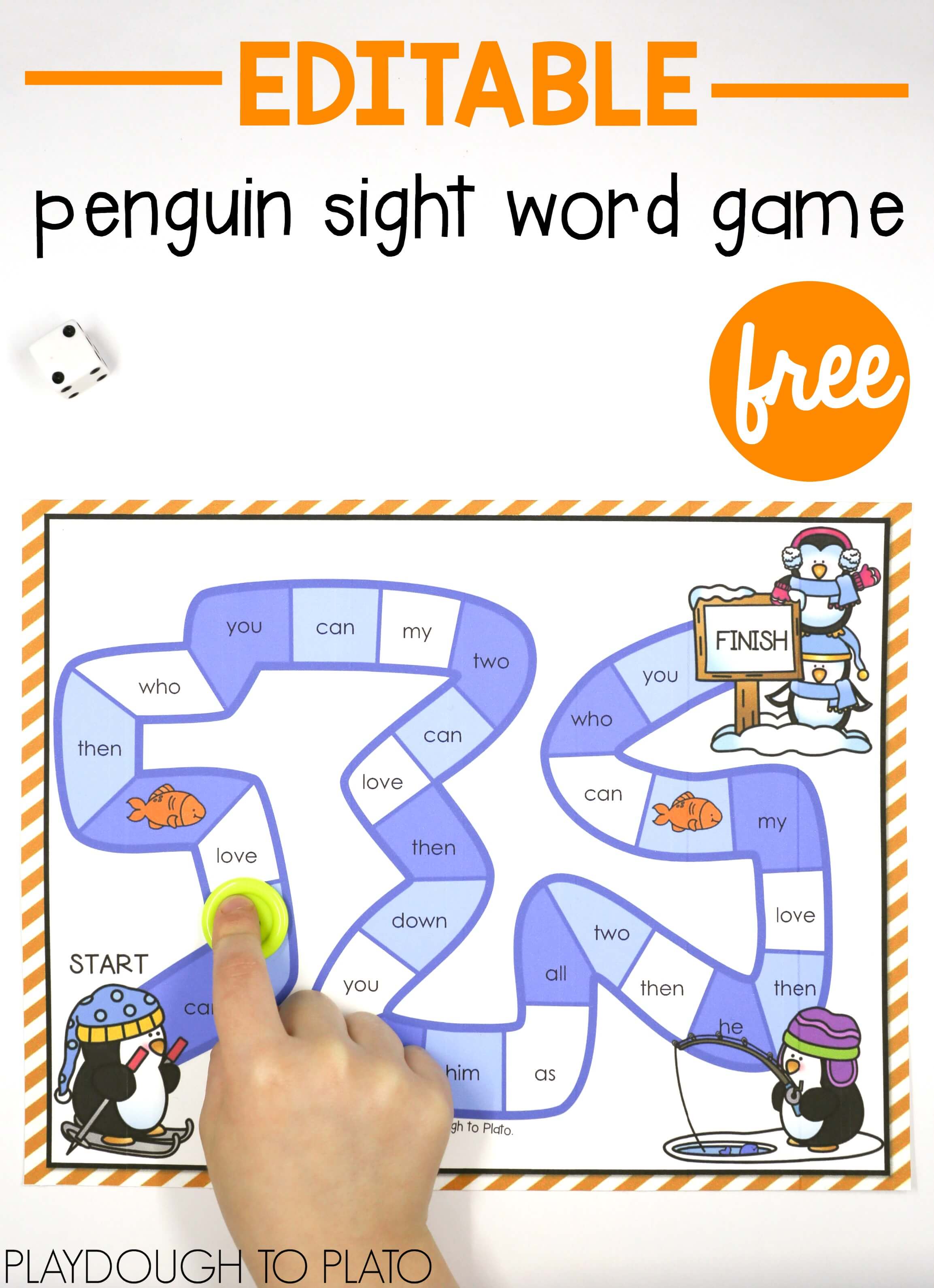 Penguin Sight Word Game - Playdough To Plato