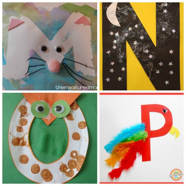These letter of the week crafts give young kids a fun way to learn what sounds to associate with what letter. All the letters in one place!