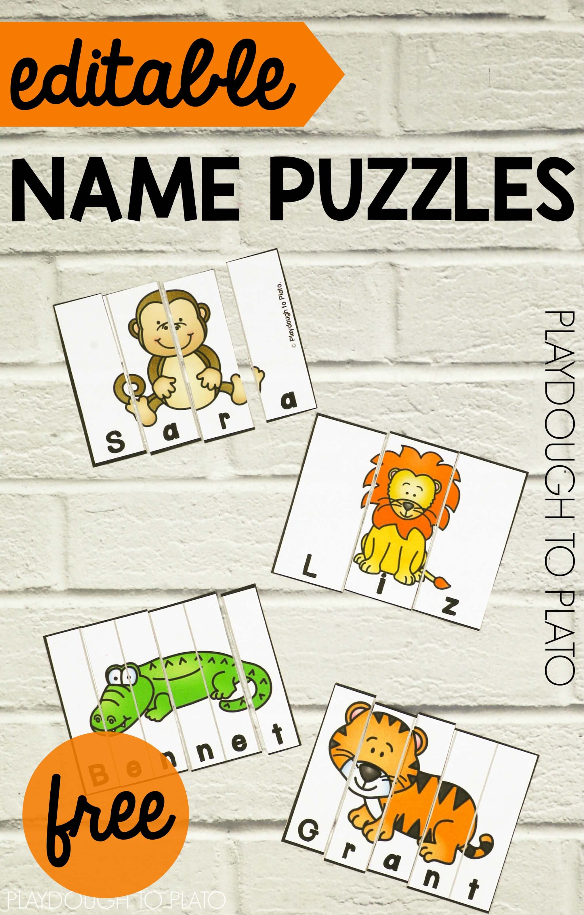 Zoo Name Puzzles Playdough To Plato