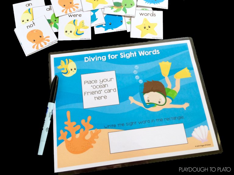 Diving for Sight Words - Playdough To Plato