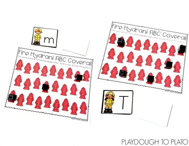 Fire Hydrant ABC Coverall Game - Playdough To Plato