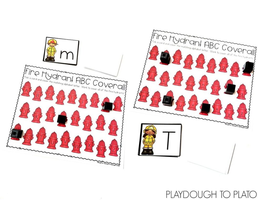 Fire Hydrant ABC Coverall Game - Playdough To Plato