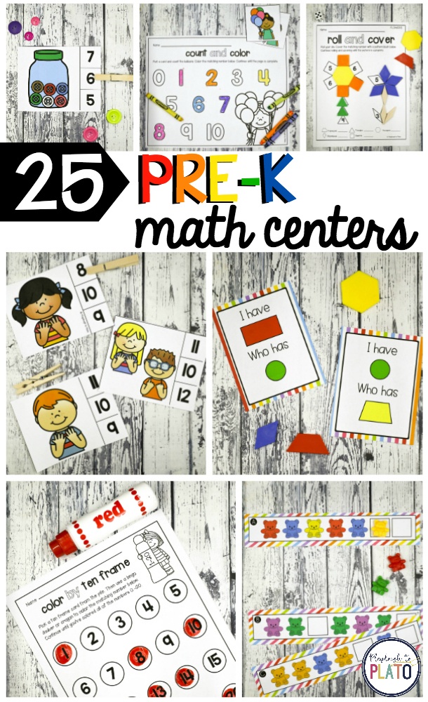 25 Pre-K Math Centers
