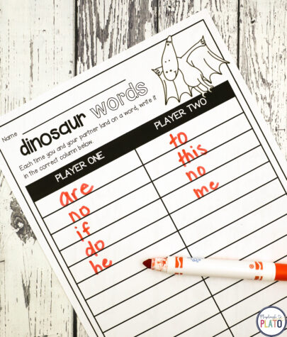 Dinosaur Sight Word Game - Playdough To Plato