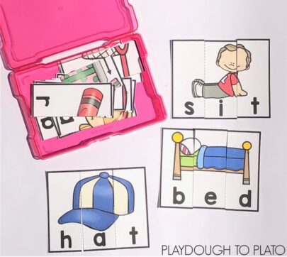 CVC Word Puzzles - Playdough To Plato