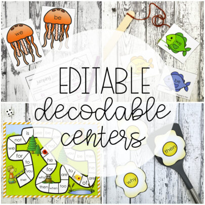 32 EDITABLE Decodable Centers - Playdough To Plato