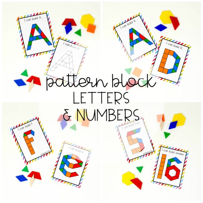 Pattern Block Letters and Numbers - Playdough To Plato