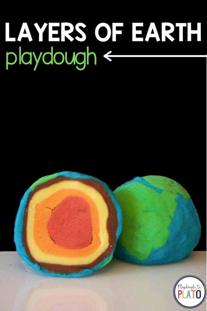 Layers of Earth playdough ball