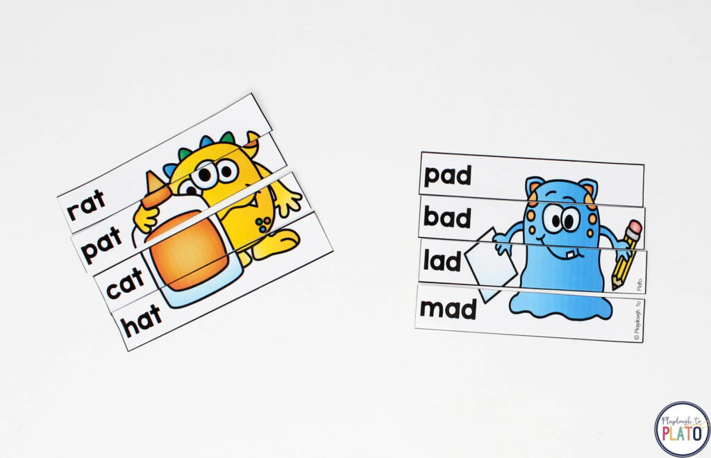 Put A family words together and create some silly monster puzzles. 