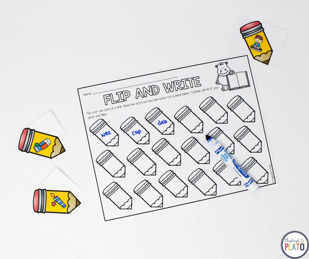 Then practice writing with this engaging flip and write game. 