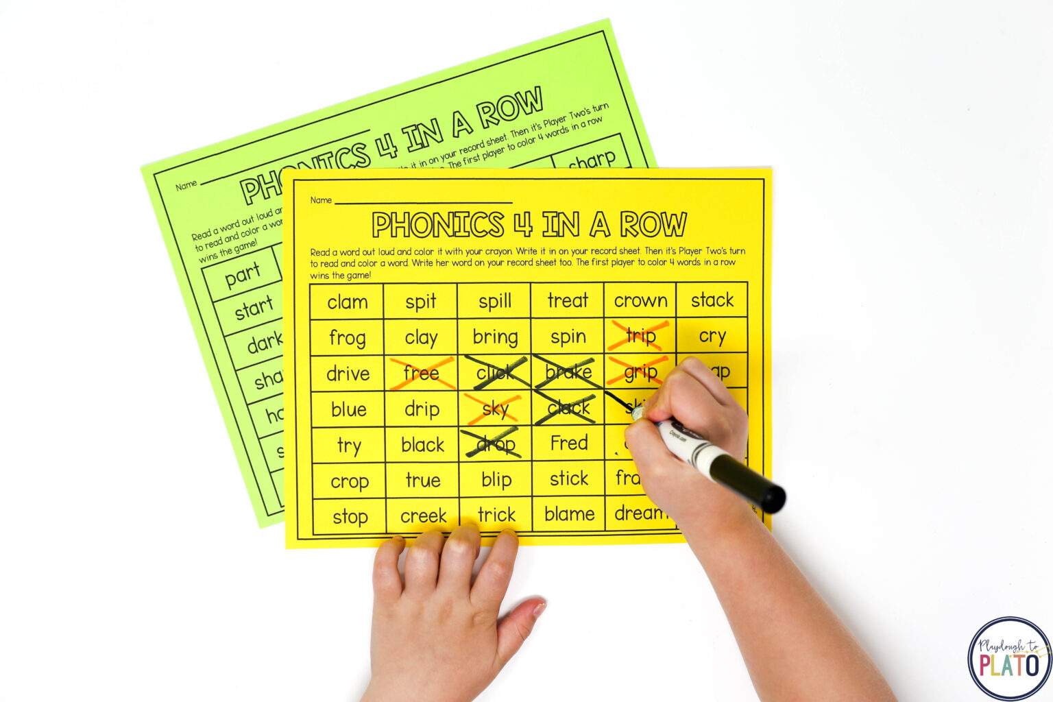 Phonics 4 in a Row Game - Playdough To Plato