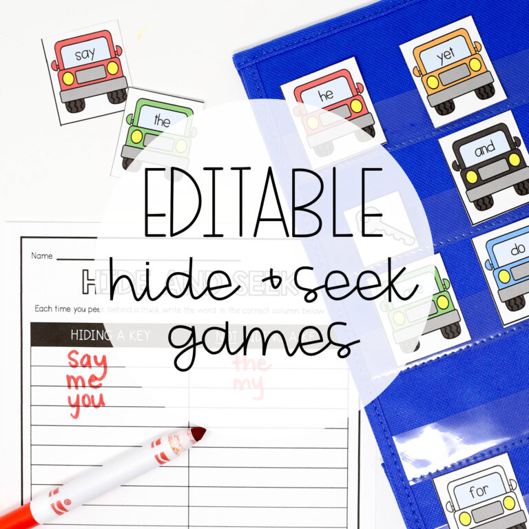 Hide and Seek Pocket Chart Games – EDITABLE