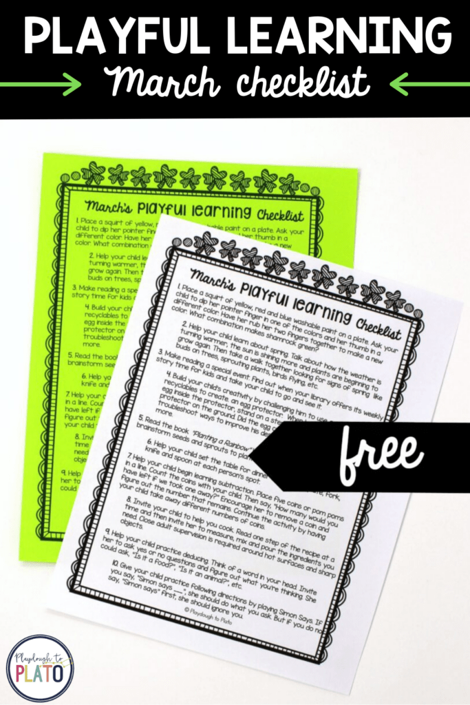 March’s Playful Learning Checklist