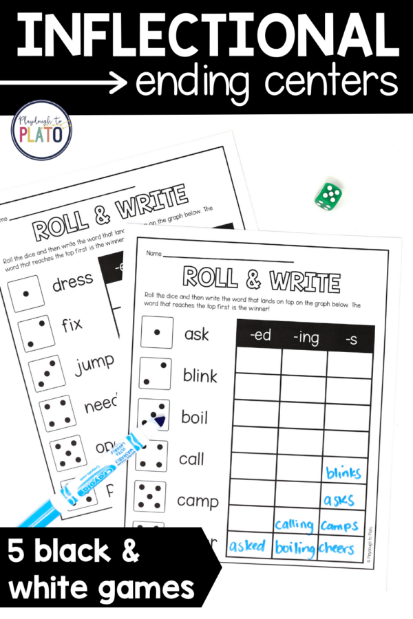 Inflectional Ending Centers - Dice Games