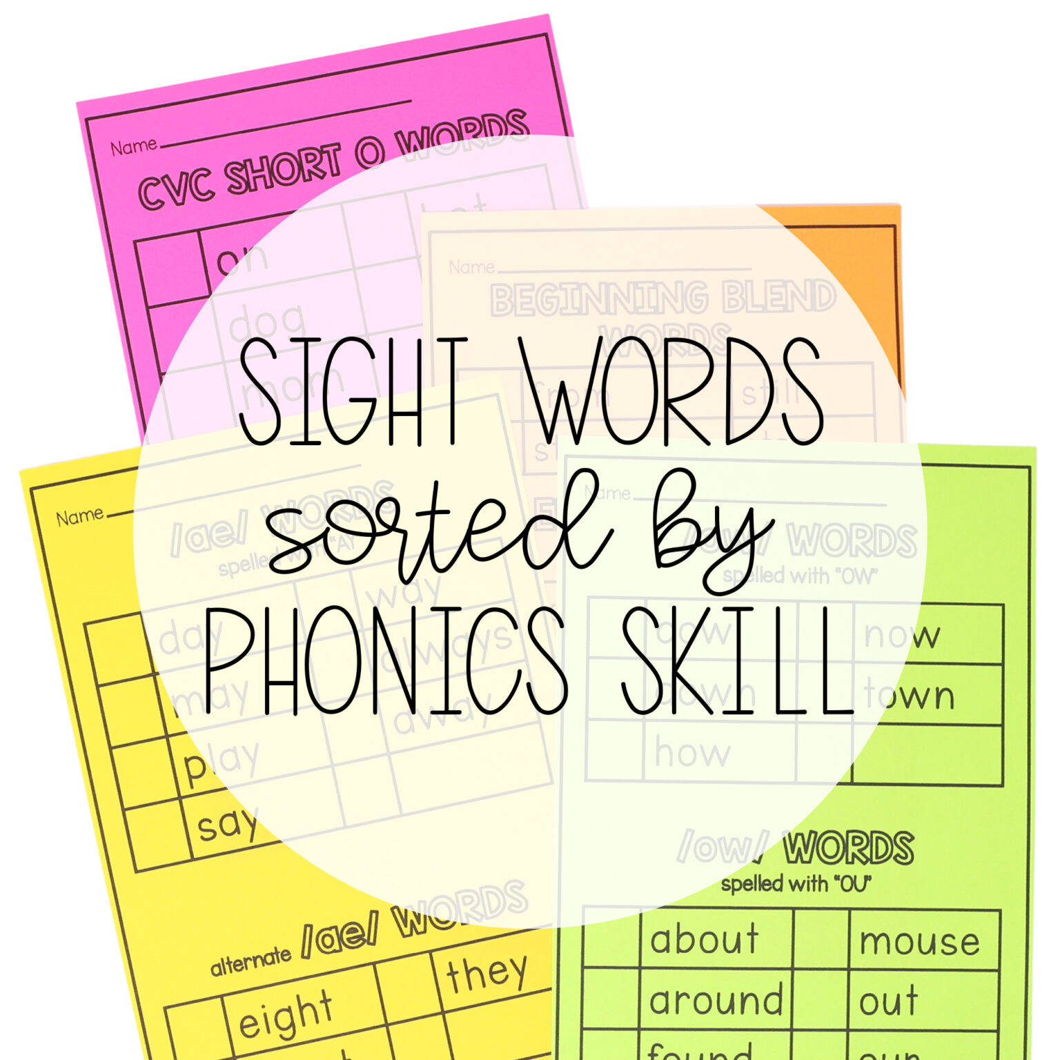 Sight Words Lists by Phonics Skill - Playdough To Plato