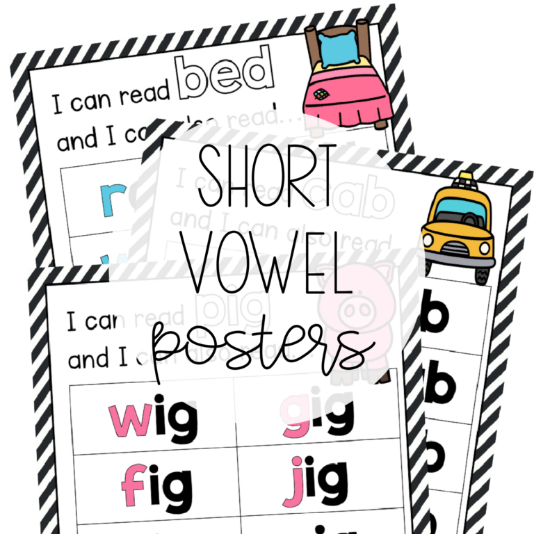 Short Vowel Phonics Posters