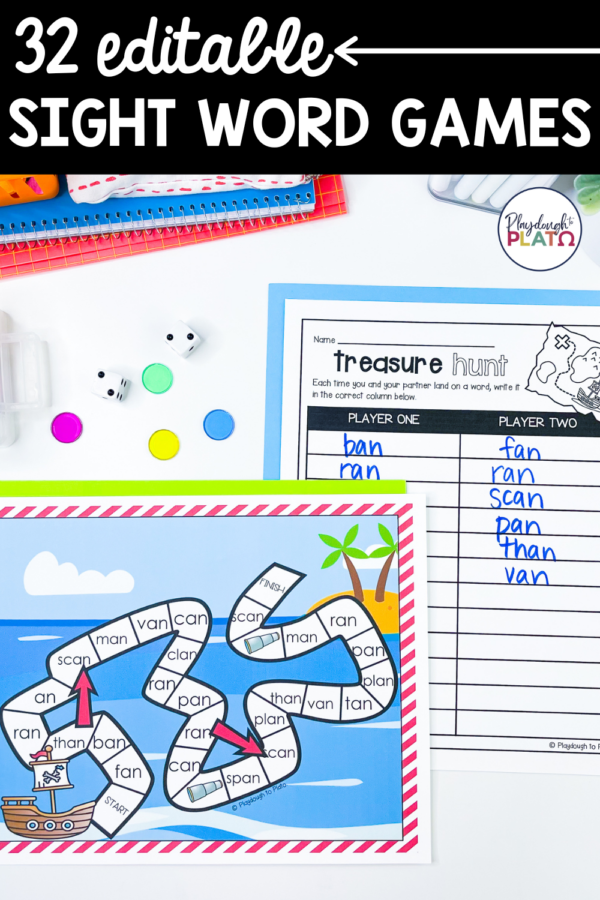 32 EDITABLE Sight Word Games - Playdough To Plato