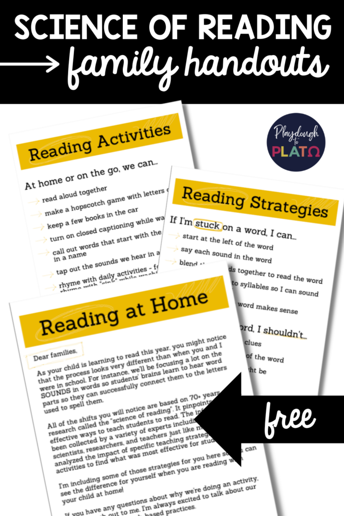 Science of Reading family handouts.