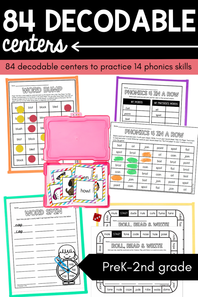 84 Decodable Centers - Playdough To Plato
