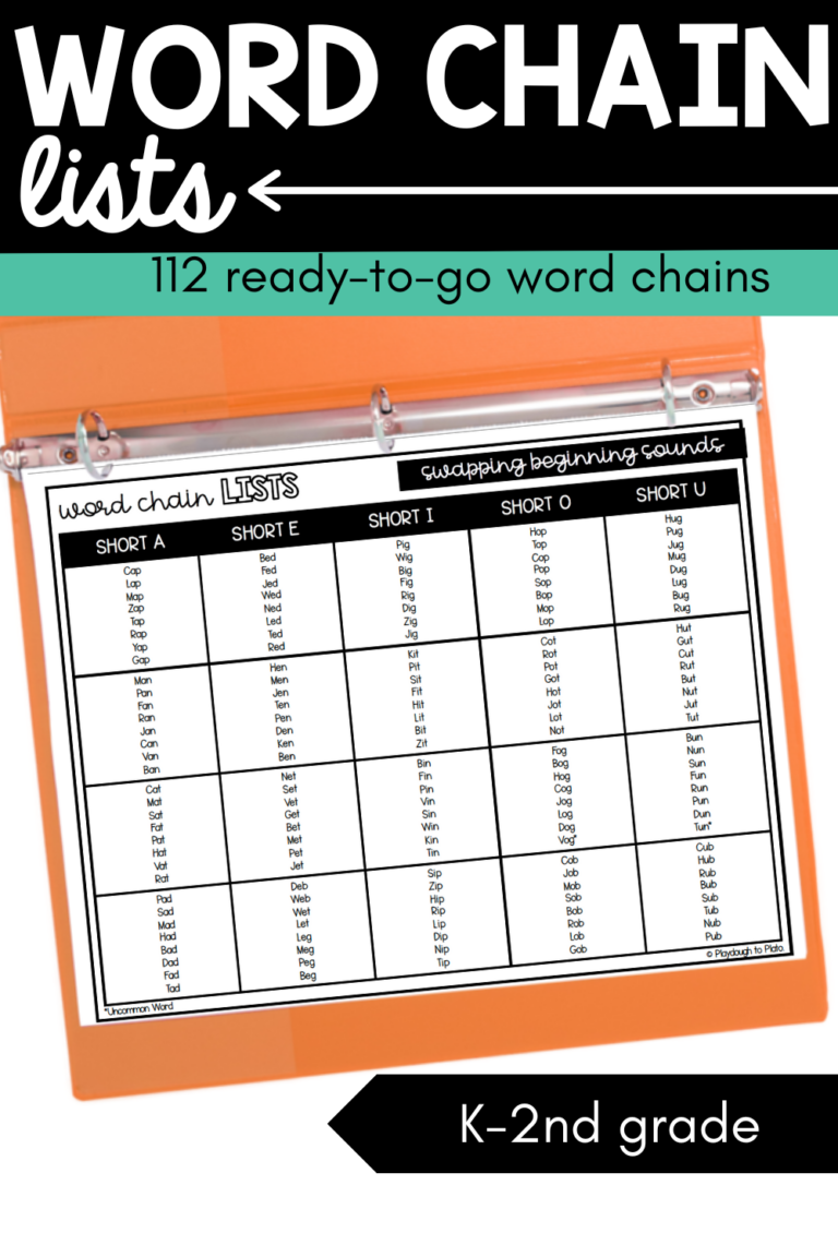 Word Chain Lists