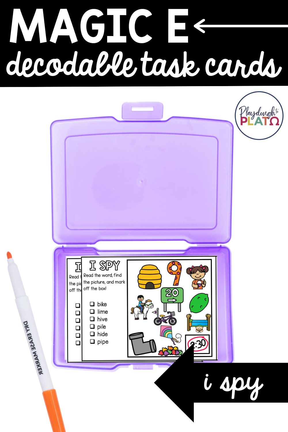 Decodable Magic E Task Cards - Image 2