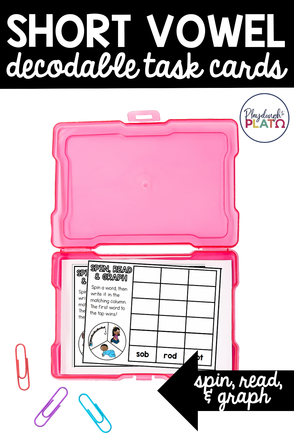 Decodable Short Vowel Task Cards - Image 2