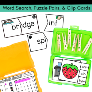 Decodable Trigraph & Triple Blend Task Cards